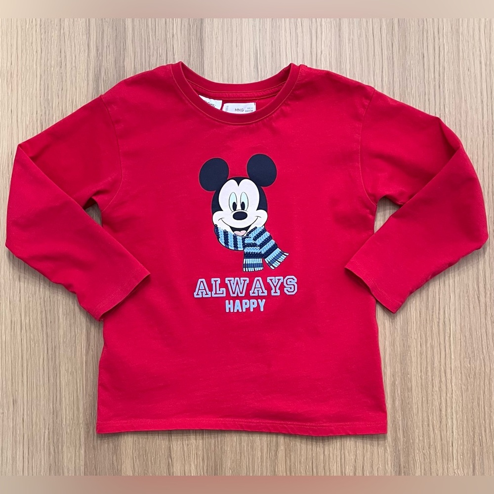 Mango, Kid’s, Always Happy Mickey Mouse long sleeve t-shirt, size 4/5